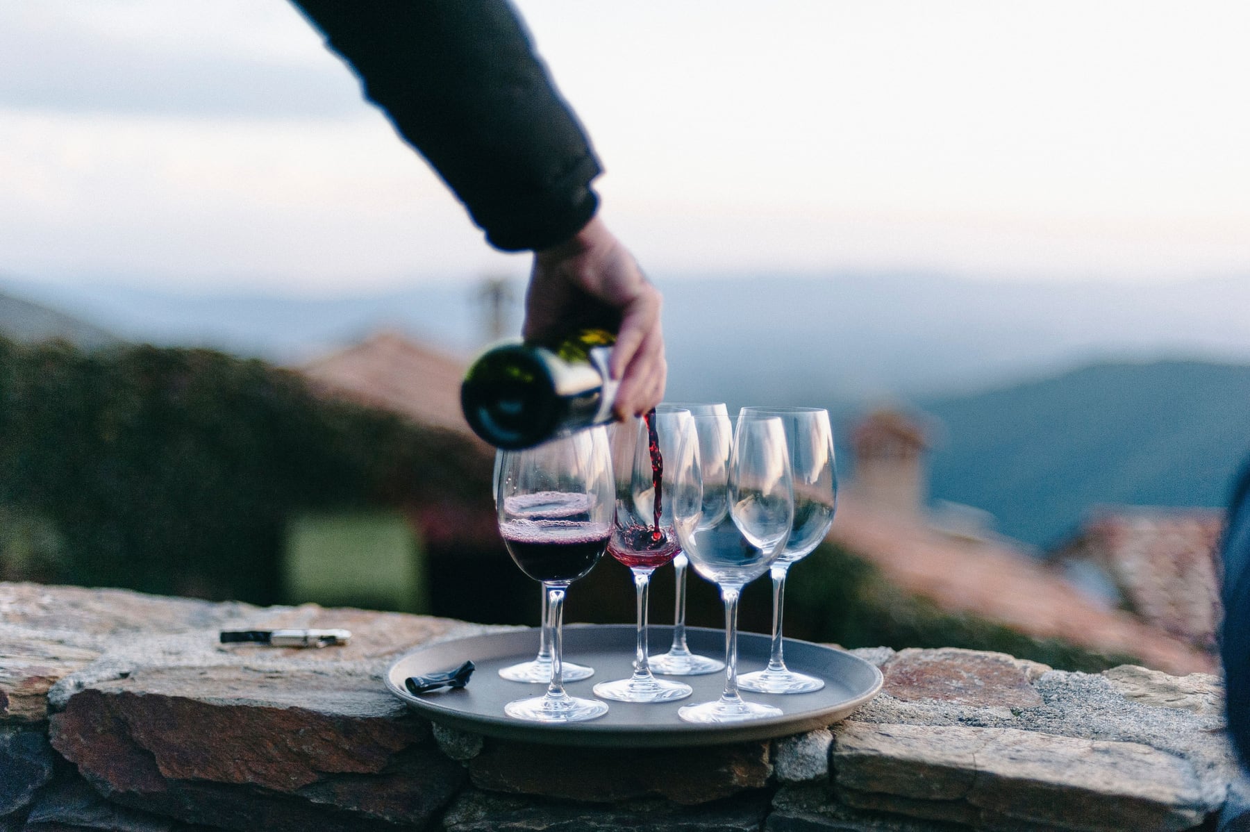 Douro Valley wine tasting overlooking vineyard terraces